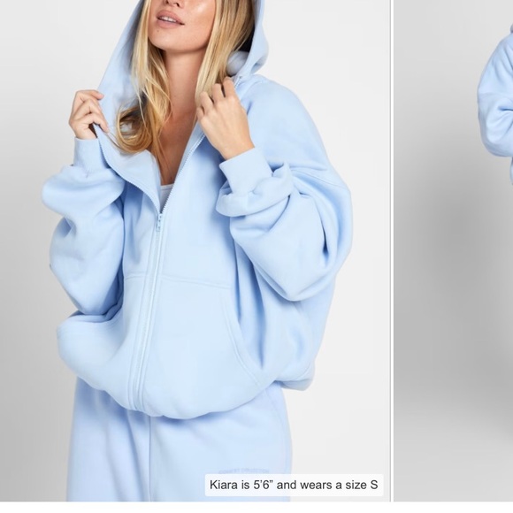 Sky Blue Women's Zip-Up Hoodie - Picture 1 of 4